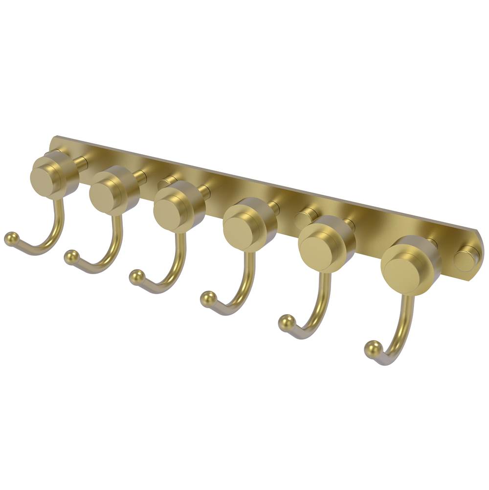 Allied Brass Mercury Collection 6 Position Tie and Belt Rack with Smooth Accent