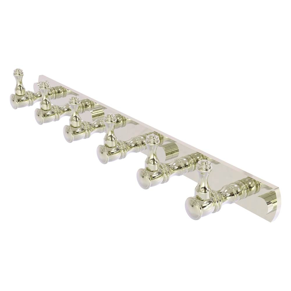 Allied Brass Carolina Collection 6 Position Tie and Belt Rack - Polished Nickel