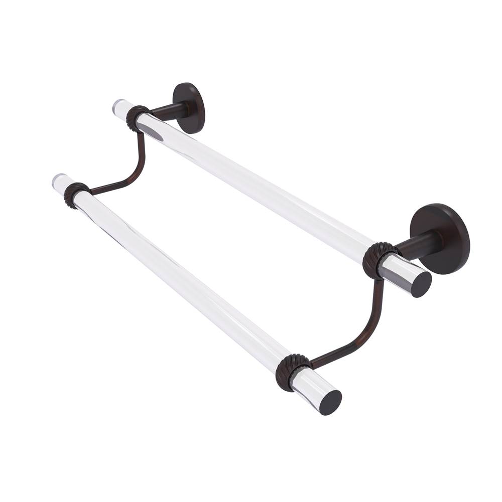 Allied Brass Clearview Collection 18 Inch Double Towel Bar with Twisted Accents