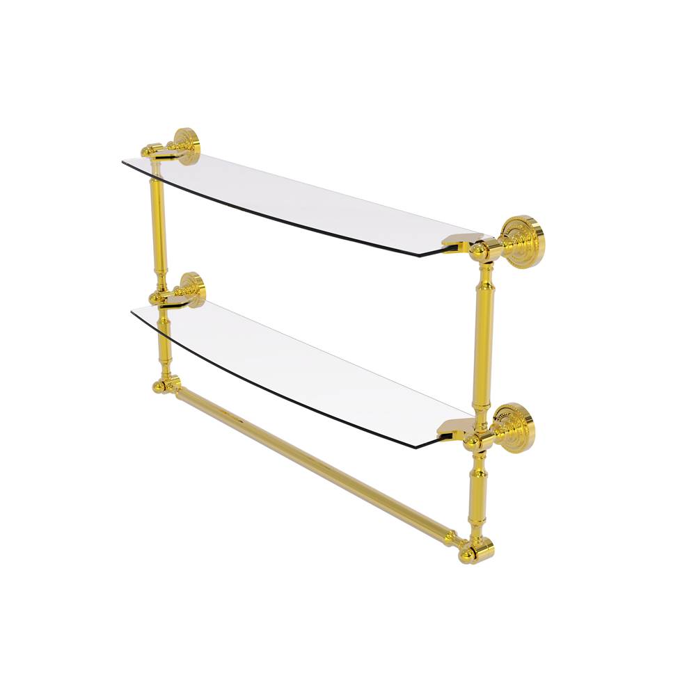 Allied Brass DT-1PT/16-ABR Dottingham Collection Paper Towel Holder with 16 Inch Glass Shelf Antique Brass