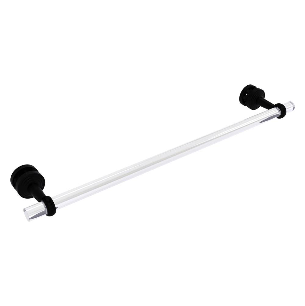 Allied Brass Pacific Beach Collection 24 Inch Shower Door Towel Bar with Twisted Accents - Matte Black