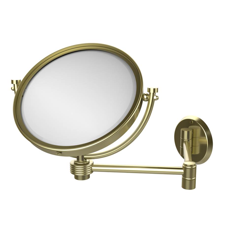 Allied Brass 8 Inch Wall Mounted Extending Make-Up Mirror 5X Magnification with Groovy Accent