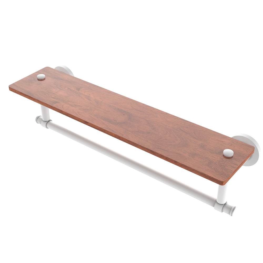 Allied Brass Washington Square Collection 22 Inch Solid IPE Ironwood Shelf with Integrated Towel Bar