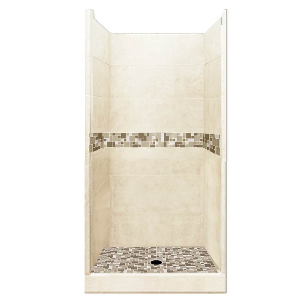 American Bath Factory 38 x 38 x 80 Tuscany Basic Alcove Shower Kit in Desert Sand with No Finish
