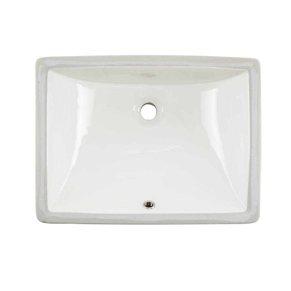 Cahaba Designs Undermount 20 in. Glazed Porcelain Trough Bathroom Sink in Biscuit