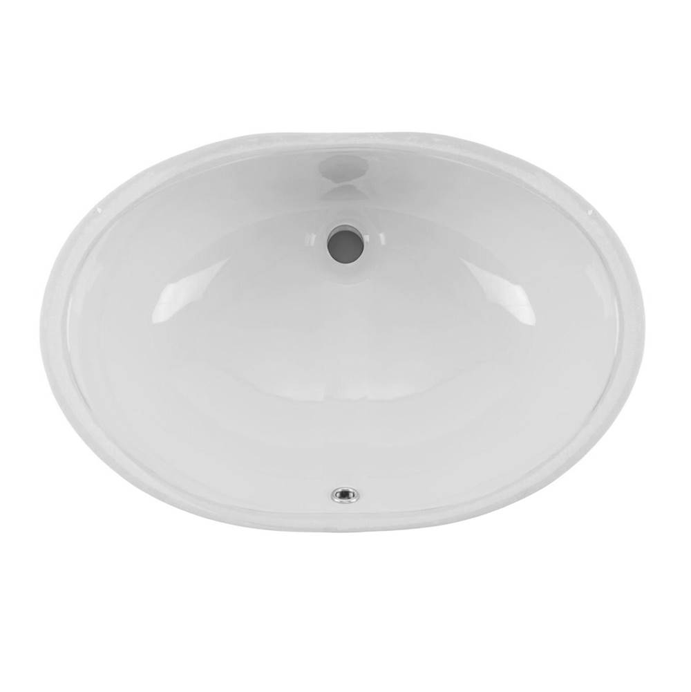 Cahaba Designs Undermount 19-1/4 in. Glazed Porcelain Oval Bathroom Sink in White