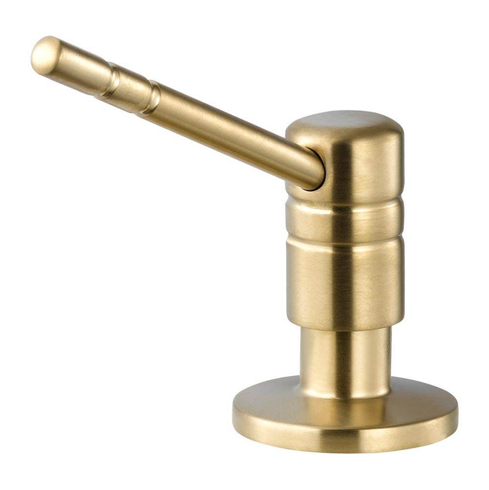 Hamat Soap Dispenser with Pump and Bottle in Brushed Brass