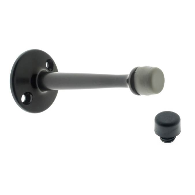 Idh Solid Brass 3-3/4'' Base Stop W/ 2 Screw Holes (Surface Mount) Matte Black
