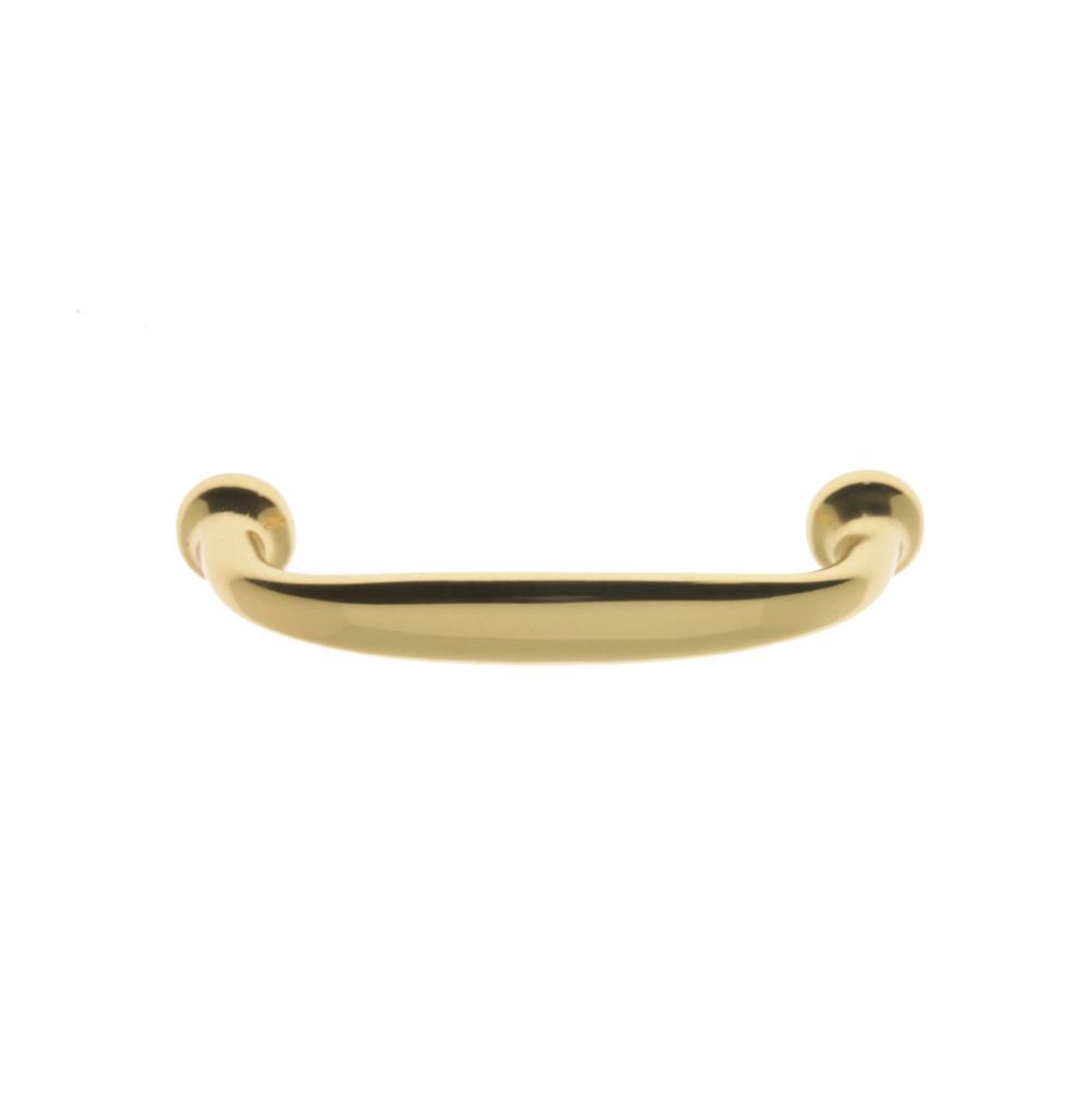 Idh 5-1/8'' C/C Round Pull Concealed Mount Polished Brass