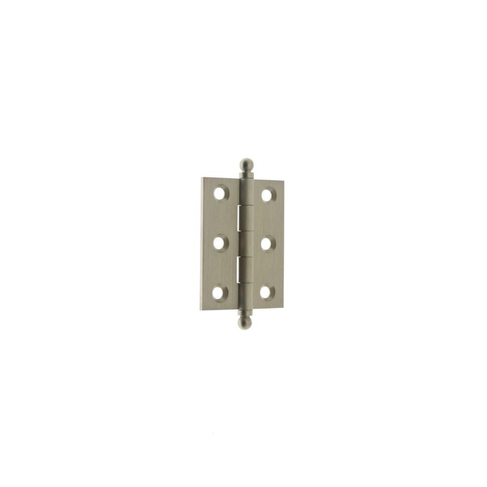 Idh 2'' X 1-1/2'' Solid Brass Cabinet Hinge W/Ball Tips (Pair)  Satin Nickel