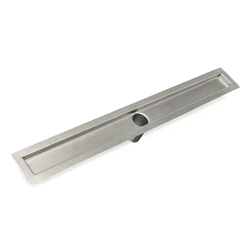 Infinity Drain 42'' Stainless Steel Flanged Channel Assembly with 2'' Tapered Threaded Outlet