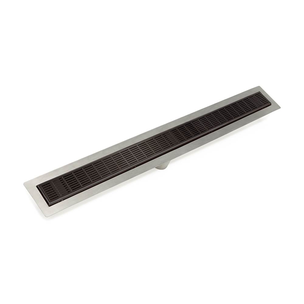Infinity Drain 48'' FF Series Complete Kit with 2 1/2'' Perforated Slotted Grate in Oil Rubbed Bronze