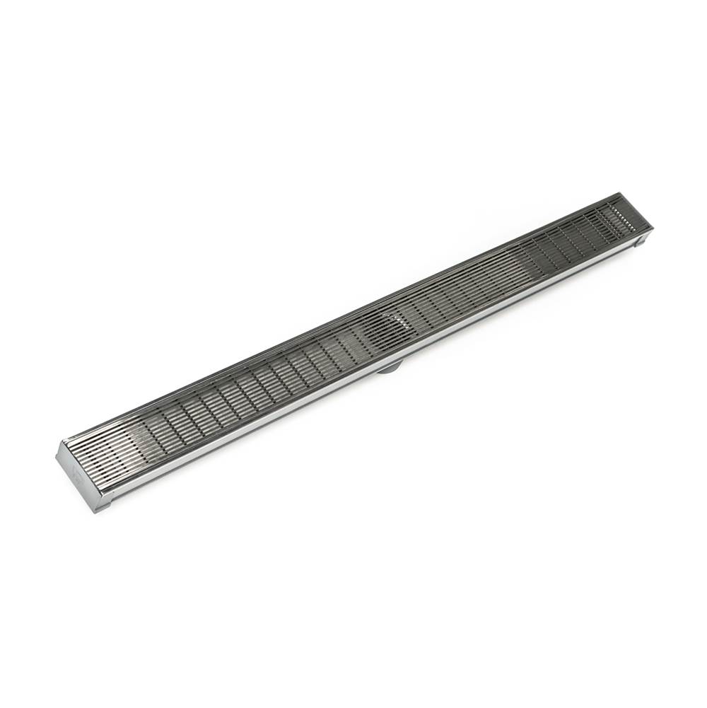 Infinity Drain 60'' S-PVC Series Low Profile Complete Kit with 2 1/2'' Wedge Wire Grate in Satin Stainless