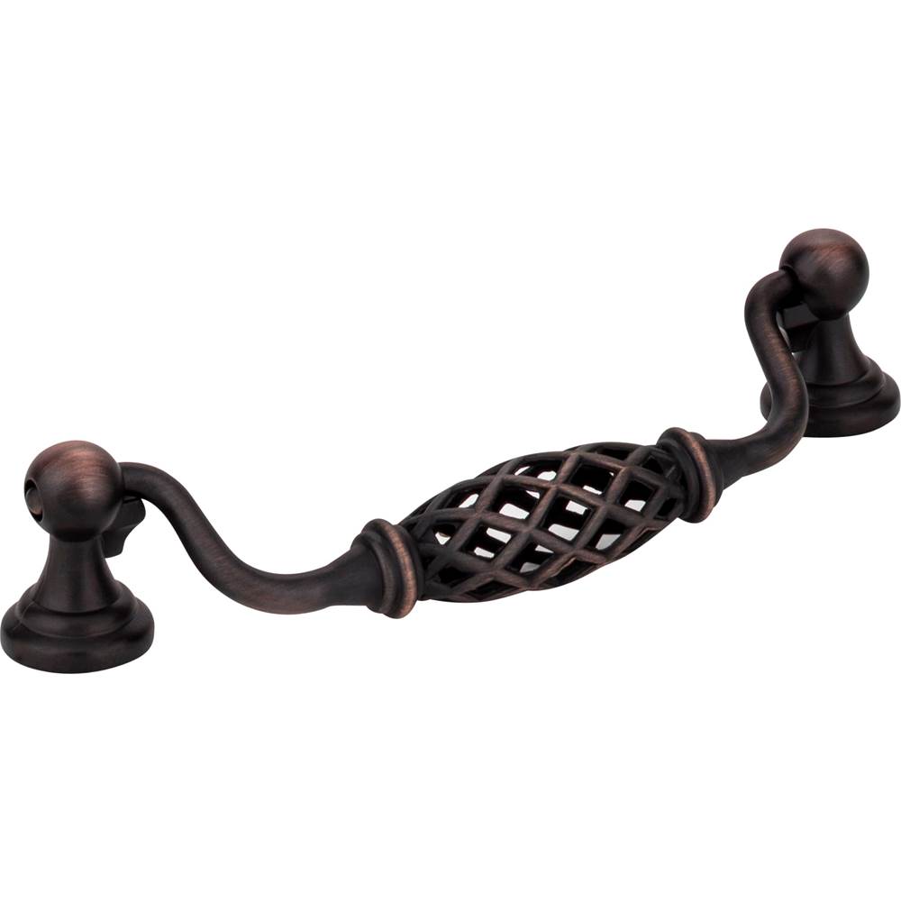 Jeffrey Alexander 128 mm Center-to-Center Brushed Oil Rubbed Bronze Birdcage Tuscany Drop and Ring Pull
