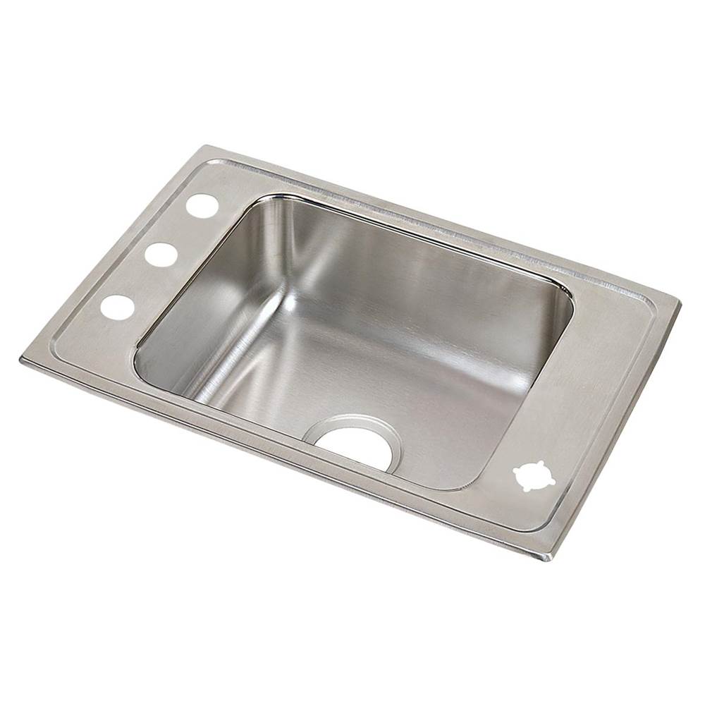 Just Manufacturing Stainless Steel 25'' x 17'' x 4-1/2'' LM-Hole Single Bowl Drop-in Classroom ADA Sink w/Left and Right Faucet Decks