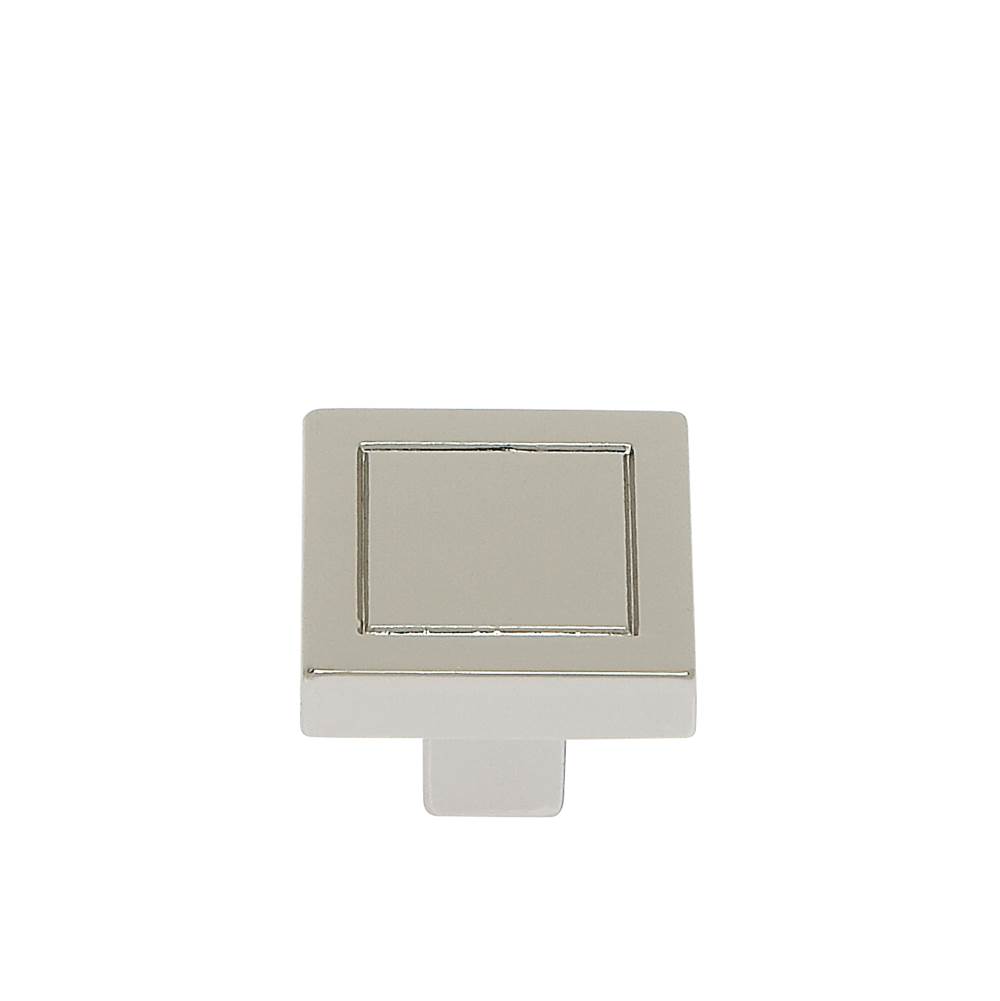 JVJ Hardware Minimalista Collection Polished Nickel Finish 24 mm Square Knob, Composition Zamac