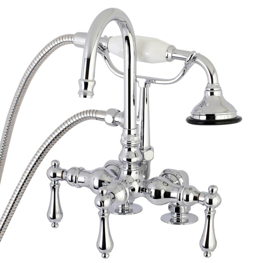 Kingston Brass Aqua Vintage Clawfoot Tub Faucet with Hand Shower, Polished Chrome