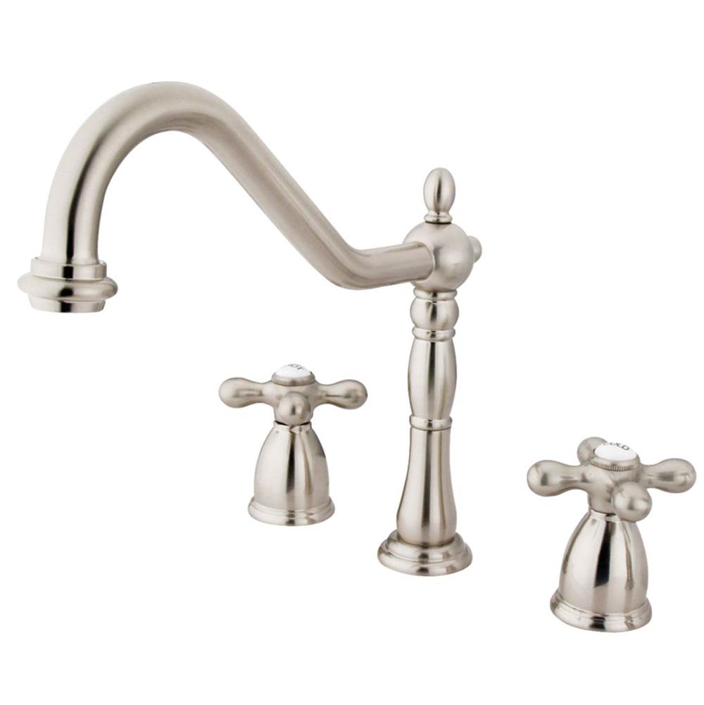 Kingston Brass Widespread Kitchen Faucet, Brushed Nickel
