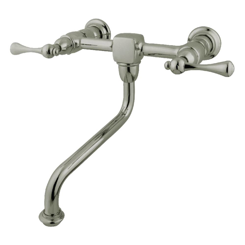 Kingston Brass Wall Mount Bathroom Faucet, Brushed Nickel