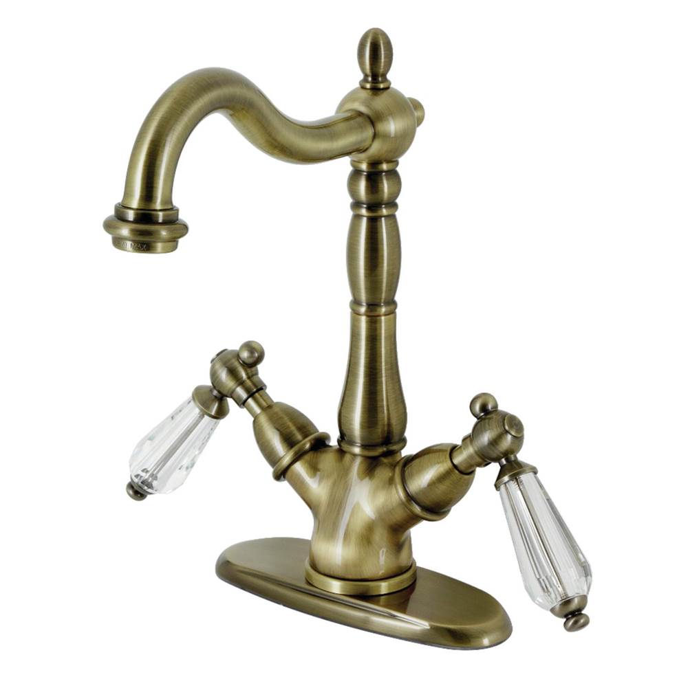Kingston Brass Kingston Brass KS1493WLL Wilshire Vessel Sink Faucet, Antique Brass