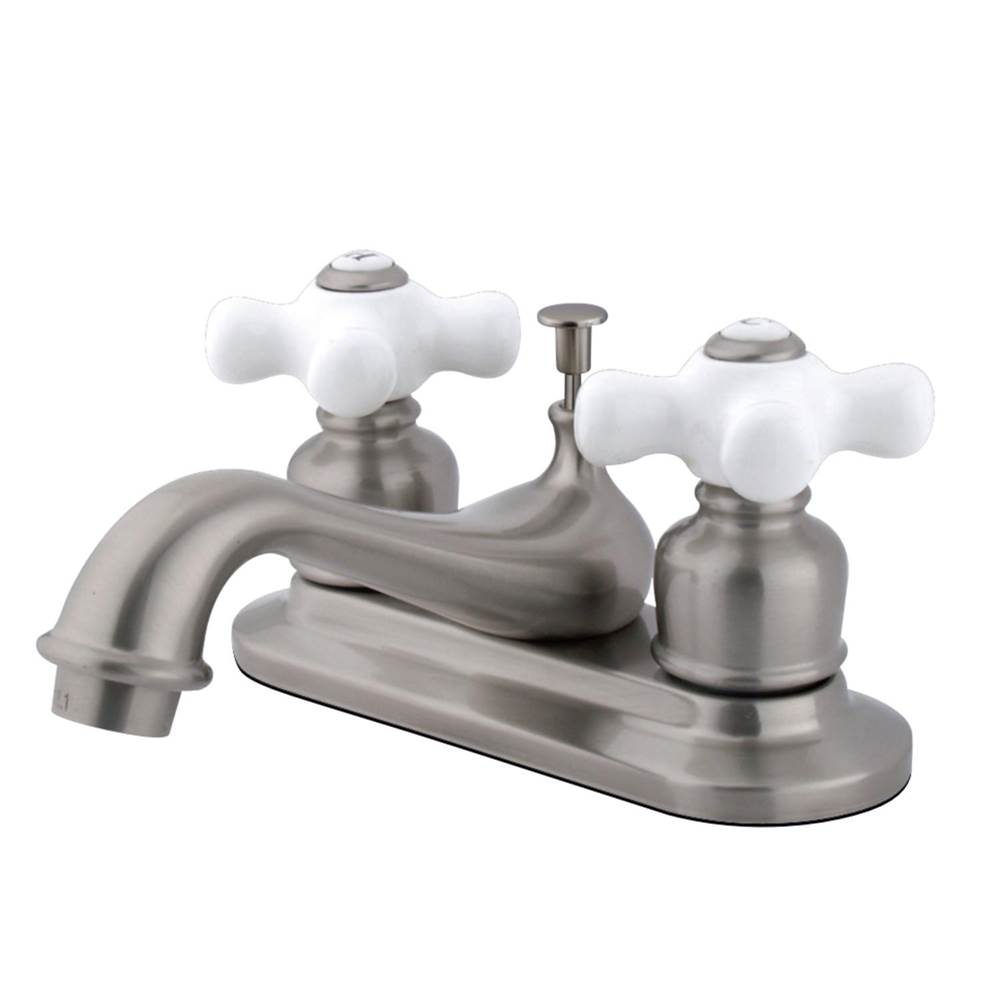 Kingston Brass Restoration 4 in. Centerset Bathroom Faucet, Brushed Nickel