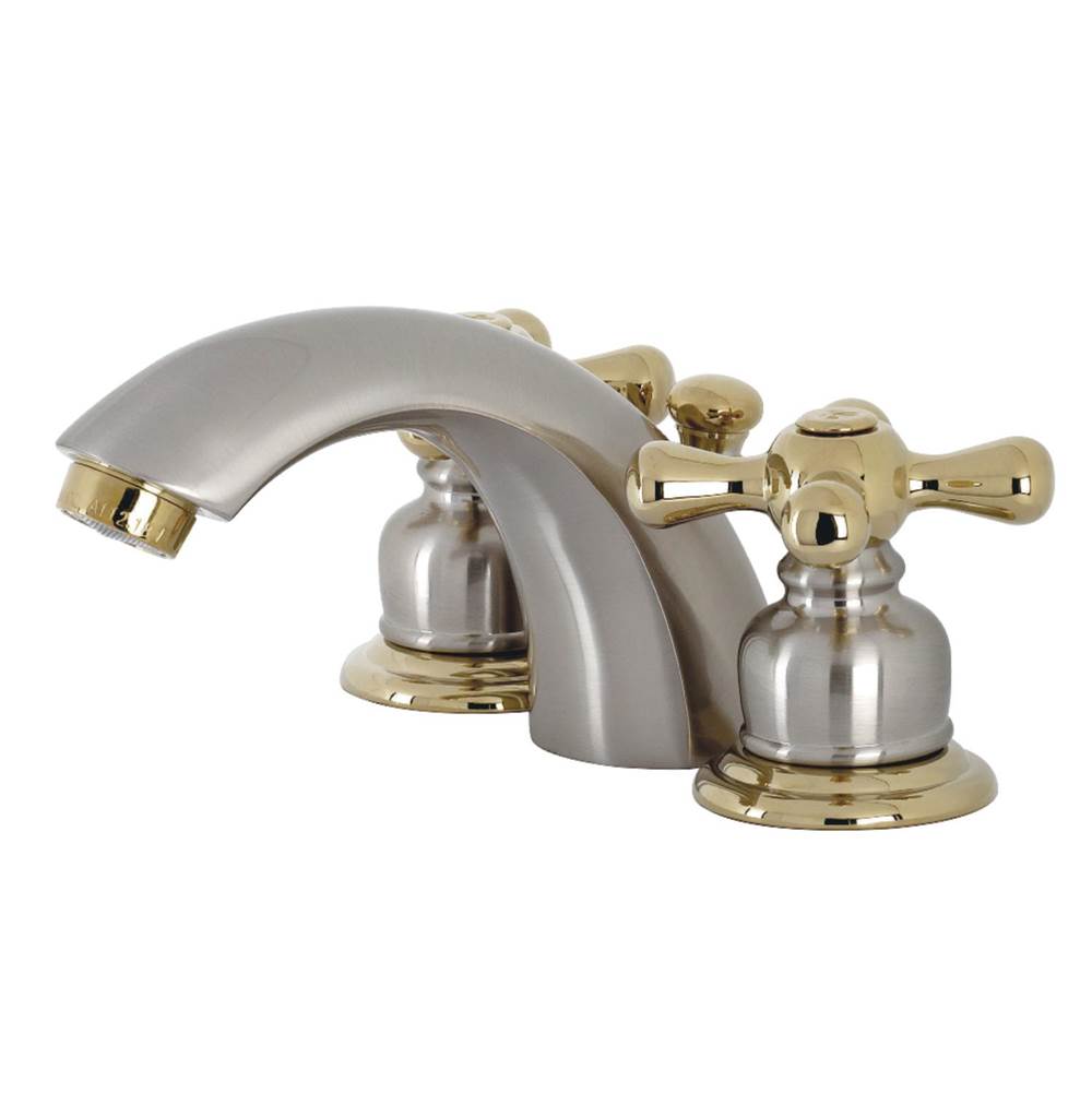 Kingston Brass Victorian Mini-Widespread Bathroom Faucet, Brushed Nickel/Polished Brass