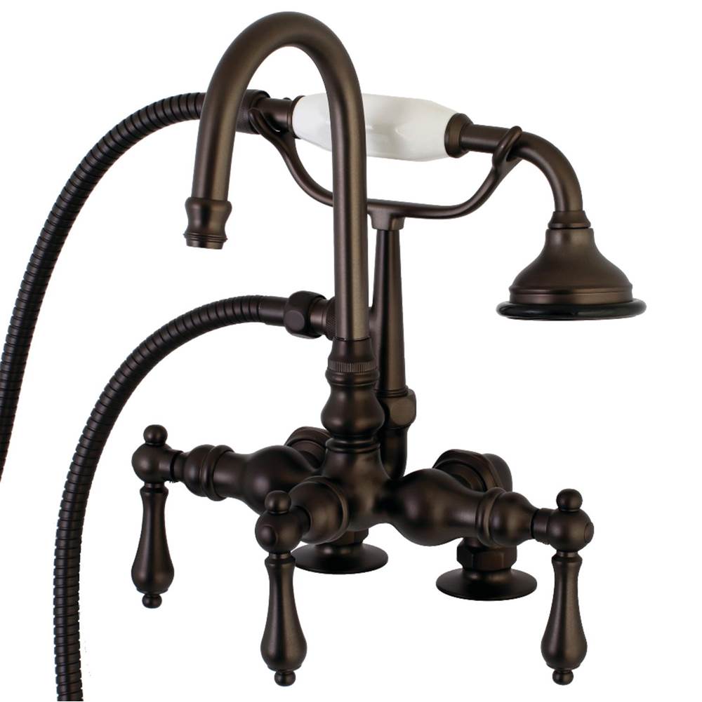 Kingston Brass Aqua Vintage Clawfoot Tub Faucet with Hand Shower, Oil Rubbed Bronze