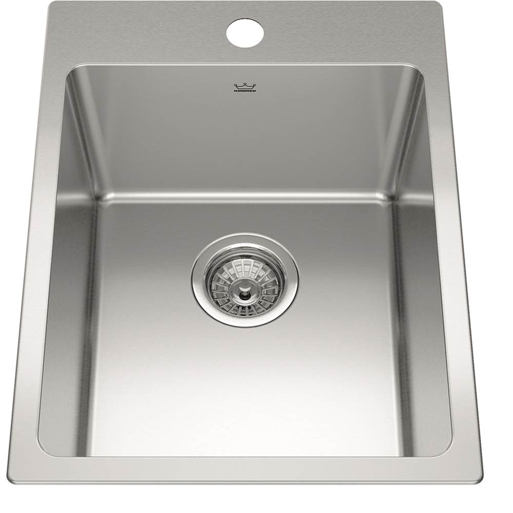 Kindred Brookmore 16-in LR x 20.9-in FB x 9-in DP Drop in Single Bowl Stainless Steel Sink, BSL2116-9-1N