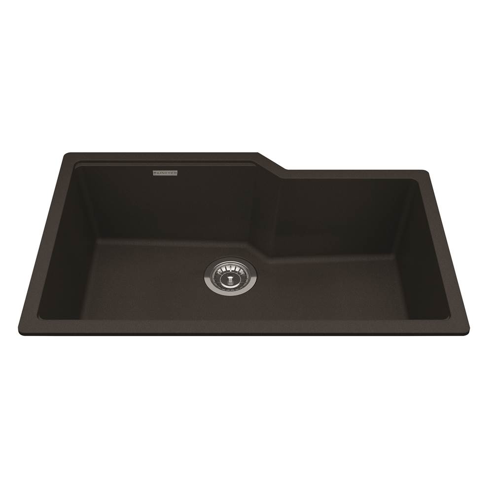 Kindred Granite Series 30.69-in LR x 19.69-in FB Undermount Single Bowl Granite Kitchen Sink in Mocha