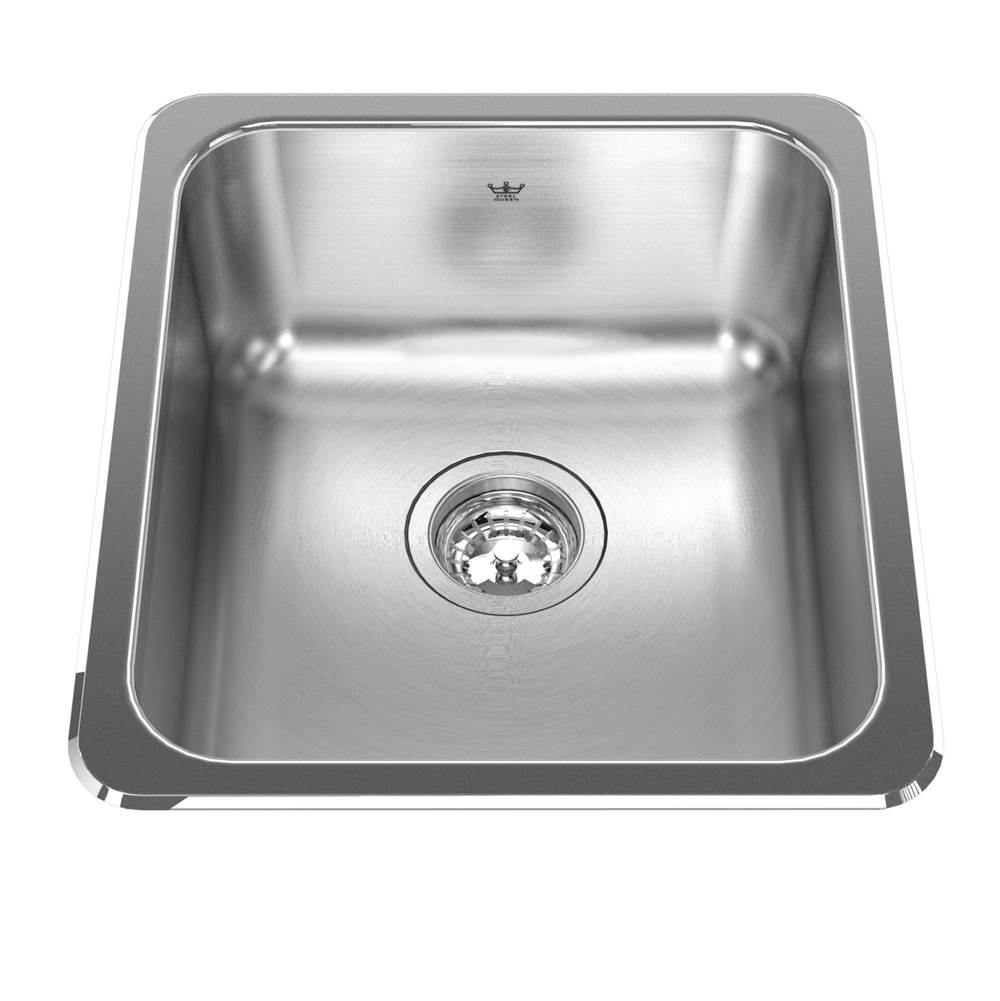 Kindred Steel Queen 16.13-in LR x 18.13-in FB x 8-in DP Drop In Single Bowl Stainless Steel Kitchen Sink, QSA1816-8N