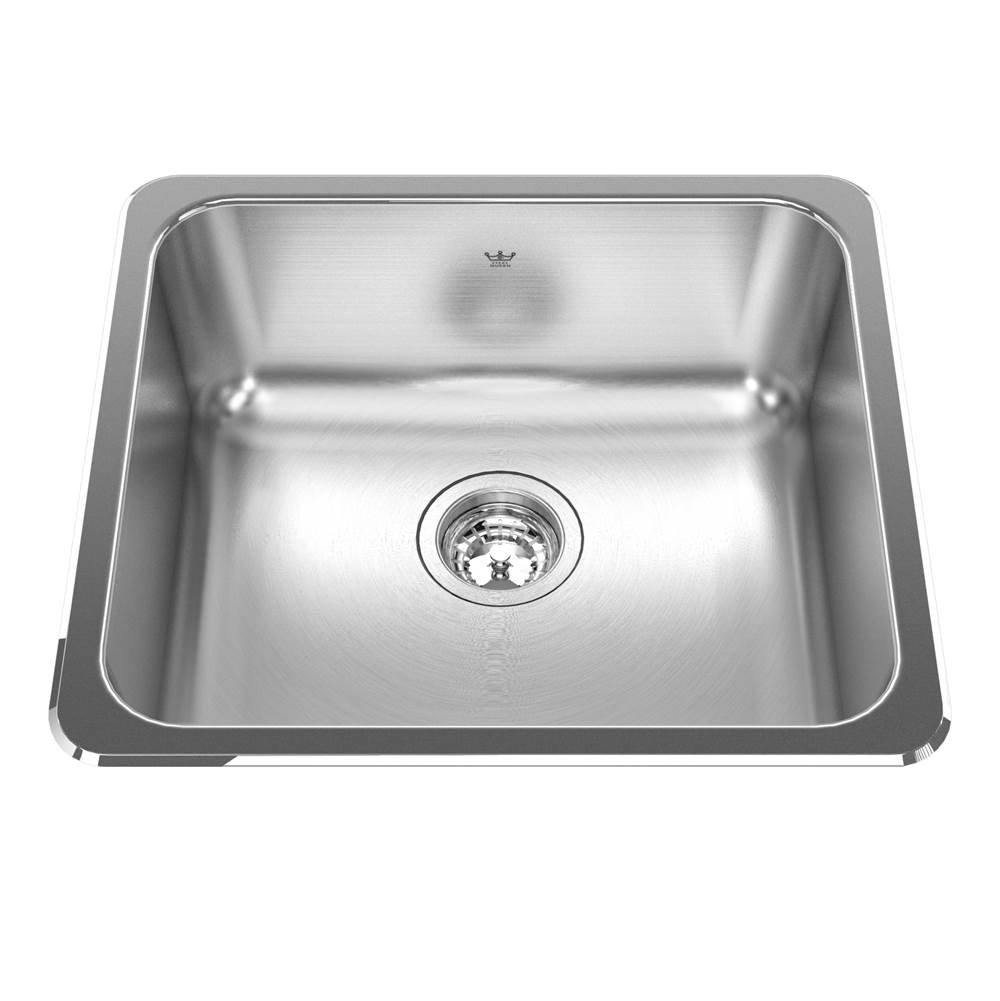 Kindred Steel Queen 20.13-in LR x 18.13-in FB x 8-in DP Drop In Single Bowl Stainless Steel Kitchen Sink, QSA1820-8N