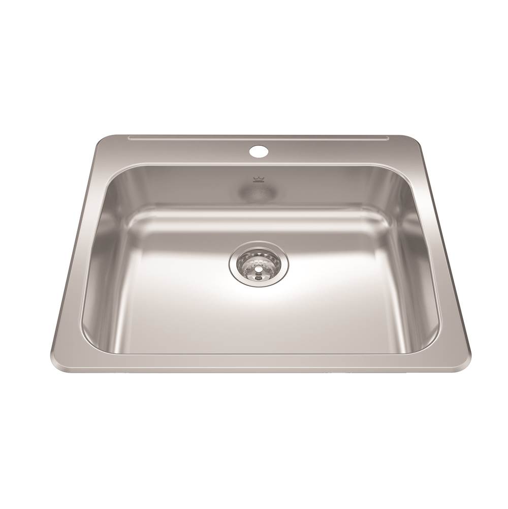 Kindred Reginox 25.62-in LR x 22-in FB Drop In Single Bowl 1-Hole Stainless Steel Kitchen Sink