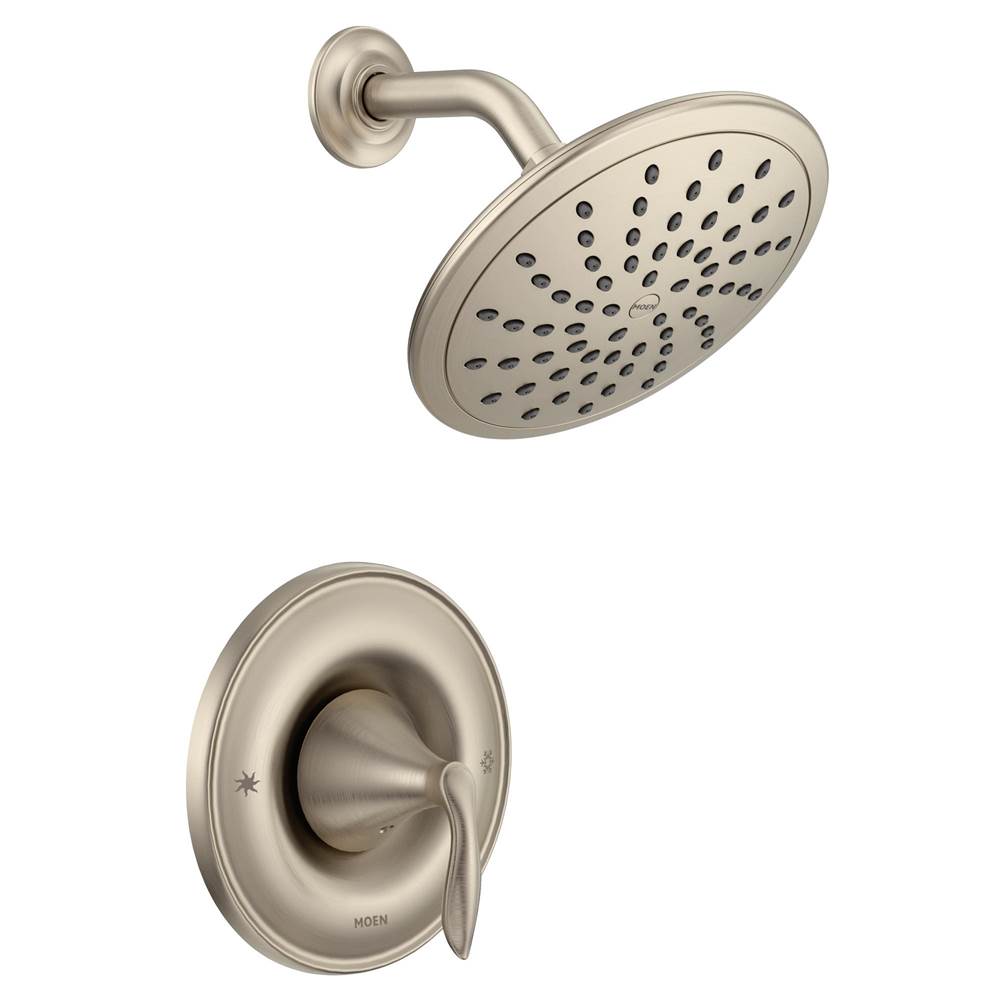Moen Eva Posi-Temp Rain Shower Single-Handle Shower Only Faucet Trim Kit in Brushed Nickel (Valve Sold Separately)