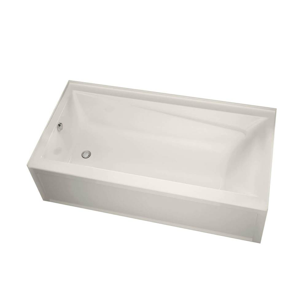 Maax Exhibit 6030 IFS AFR Acrylic Alcove Right-Hand Drain Whirlpool Bathtub in Biscuit