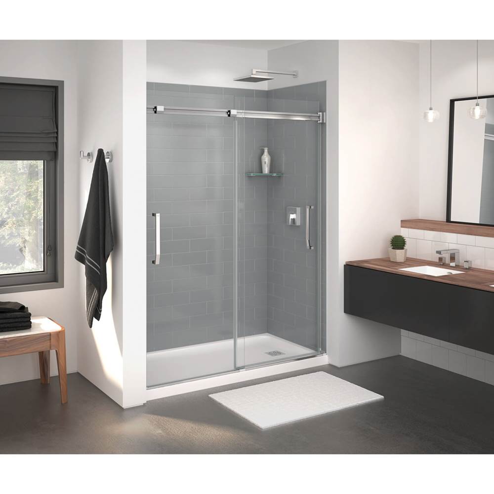 Maax Inverto 56-59 x 70 1/2-74 in. 8mm Sliding Shower Door for Alcove Installation with Clear glass in Chrome
