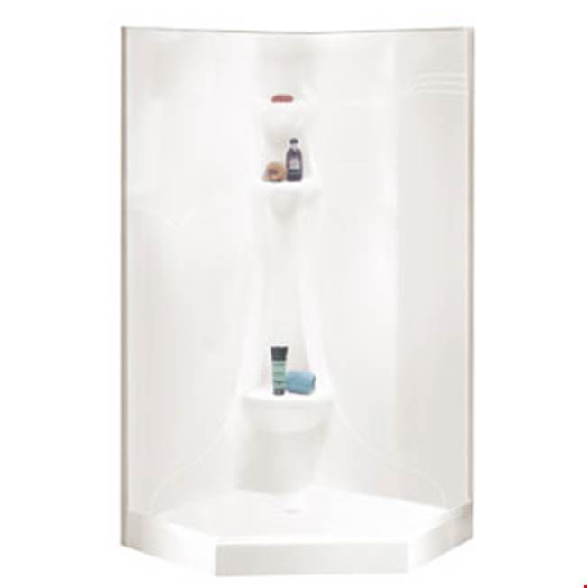 Neptune Entrepreneur Saturne shower 38x38 1 Piece, Neo-angle, Biscuit