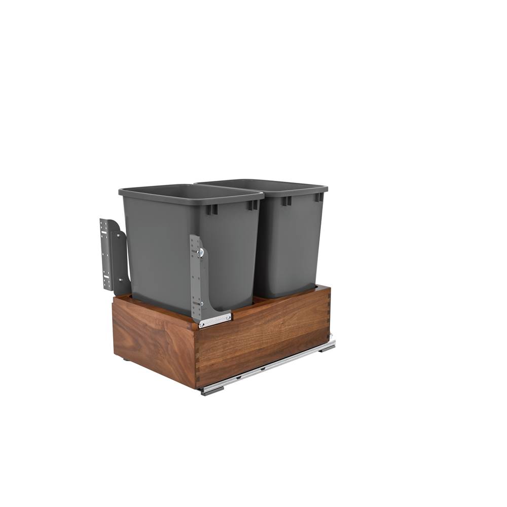 Rev-A-Shelf Walnut Bottom Mount Pull Out Waste/Trash Container