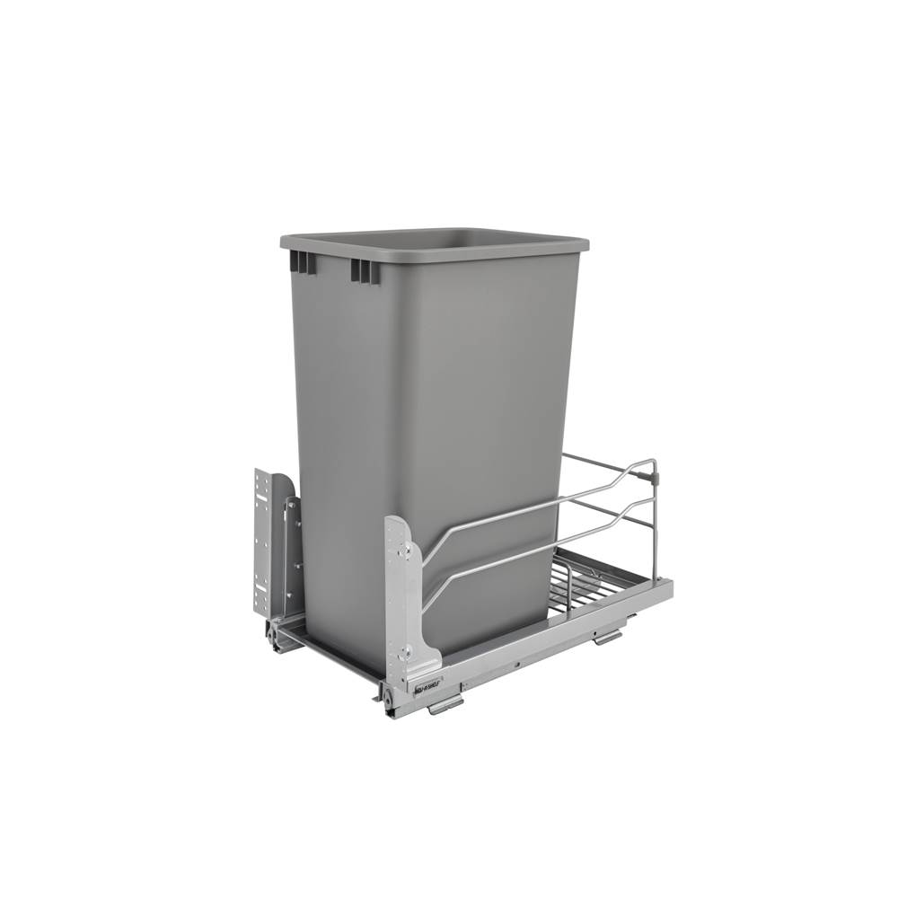 Rev-A-Shelf Steel Bottom Mount Pull Out Waste/Trash Container for Full Height Cabinets w/Soft Close
