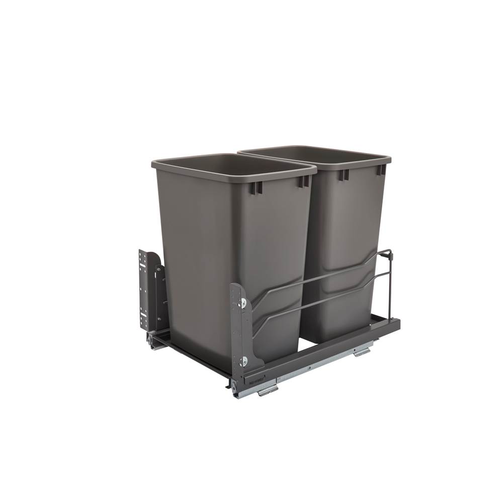 Rev-A-Shelf Steel Bottom Mount Double Pull Out Waste/Trash Container w/Soft Close