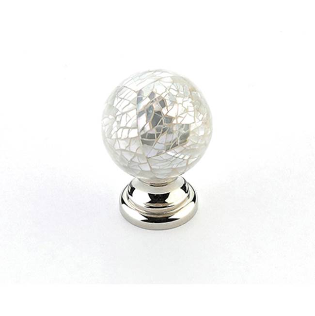 Schaub And Company Knob, Mother of Pearl, Polished Nickel, 1-1/4'' dia