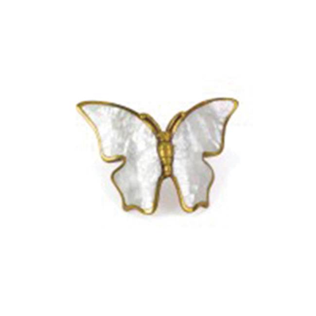 Schaub And Company Pull, White Mother of Pearl Butterfly, 1-1/2'' cc