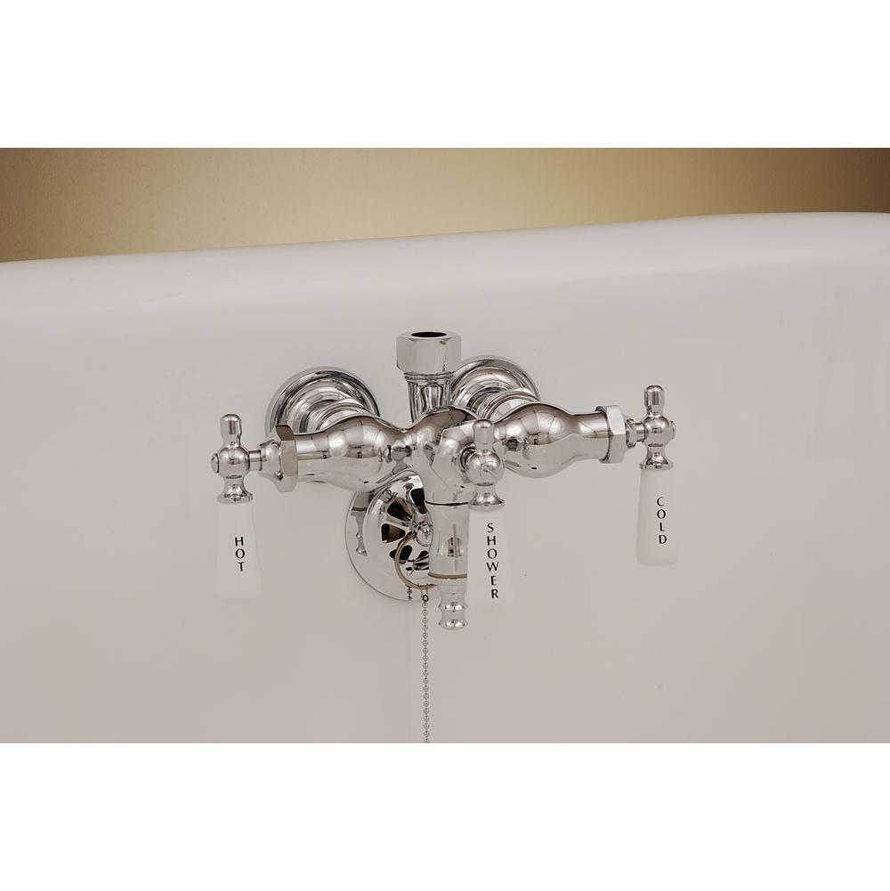 Strom Living Chrome  3 3/8'' Ctr Leg Tub Faucet W/Diverter For Shower Riser Or Hand