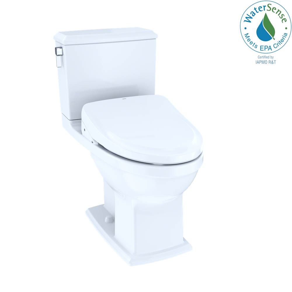 TOTO Toto® Washlet®+  Connelly® Two-Piece Elongated Dual Flush 1.28 And 0.9 Gpf Toilet And Classic Washlet S550E Bidet Seat With Auto Flush, Cotton White