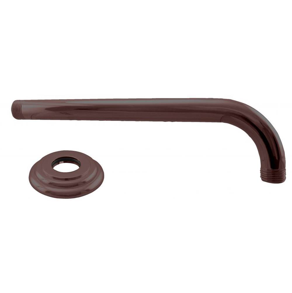 Westbrass 1/2 in. IPS x 10 in. 90-Degree Rain Shower Arm with Flange in Oil Rubbed Bronze