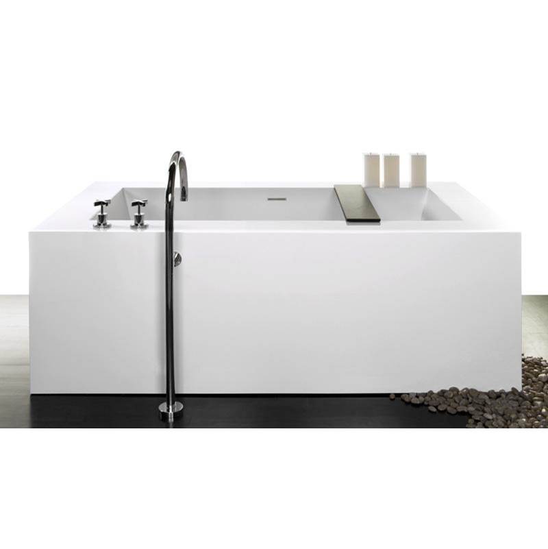 WETSTYLE Cube Bath 72 X 40 X 24 - Fs - Built In Nt O/F & Mb Drain - White True High Gloss