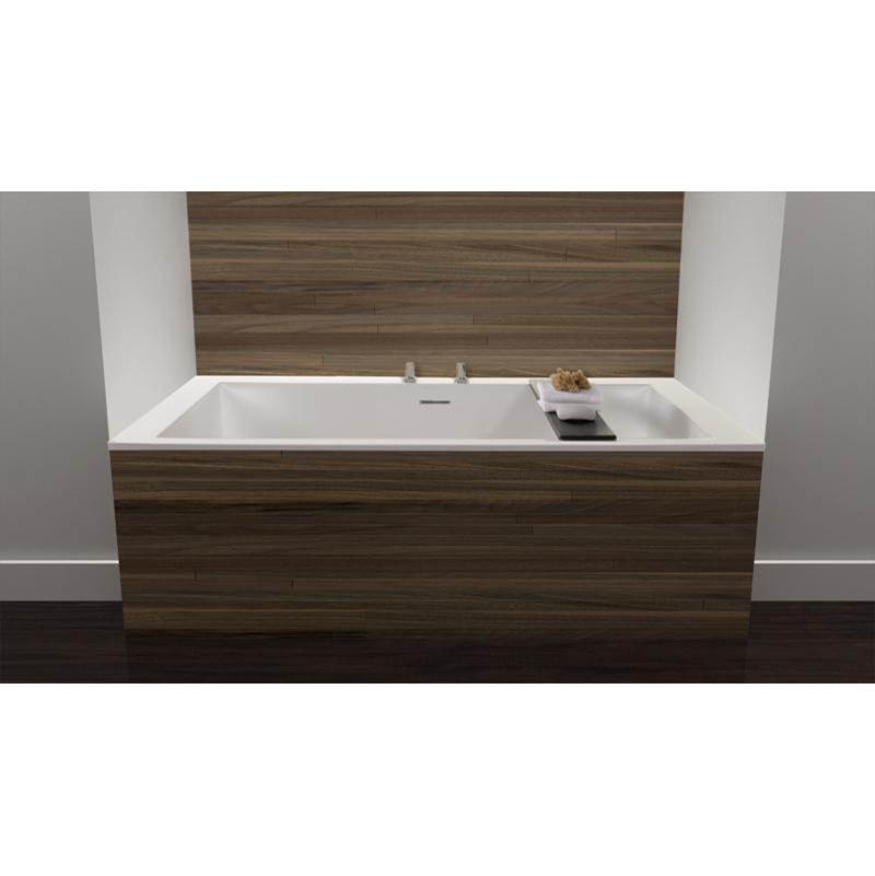 WETSTYLE Cube Bath 60 X 30 X 24 - 2 Walls - Built In Pc O/F & Drain - White True High Gloss