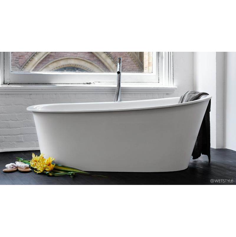 WETSTYLE Tulip Bath 64 X 34 X 25 - Fs  - Built In Mb O/F & Drain - White True High Gloss