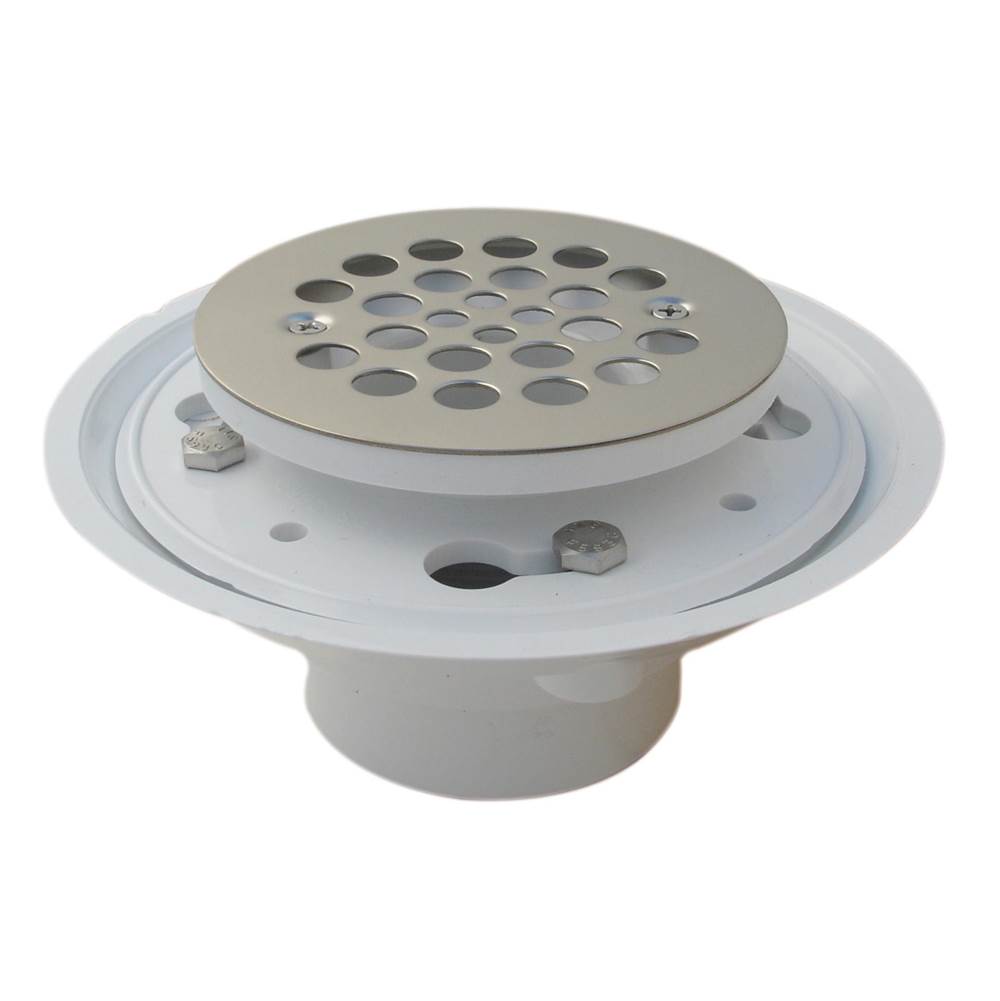 Waternity 2'' X 3'' PVC Low Profile Bolt Down Shower Drain - Aged Pewter